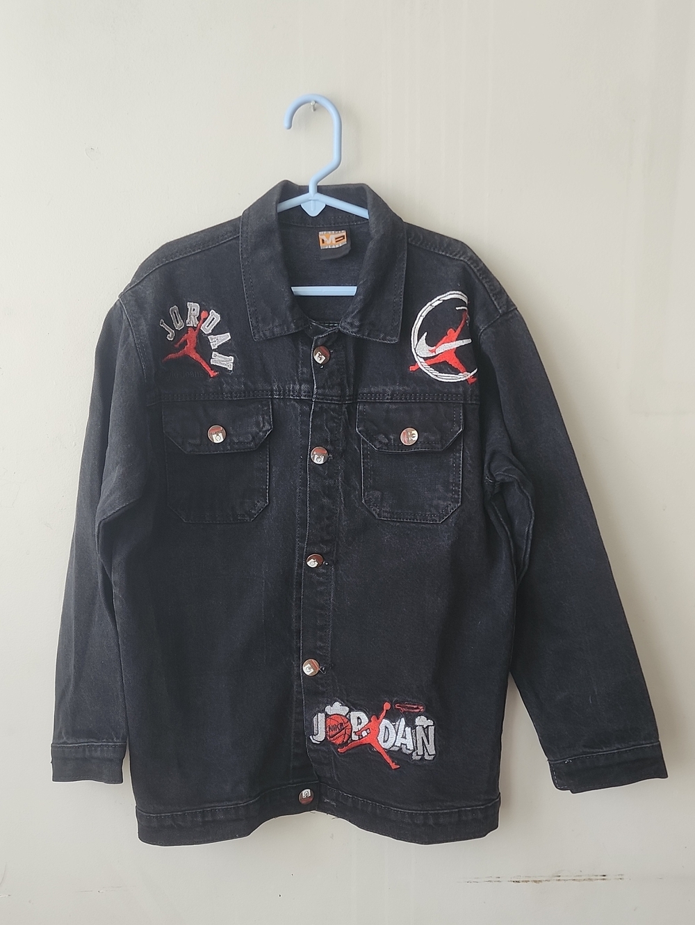 Jordan Black Embroidered Denim Bomber Jacket